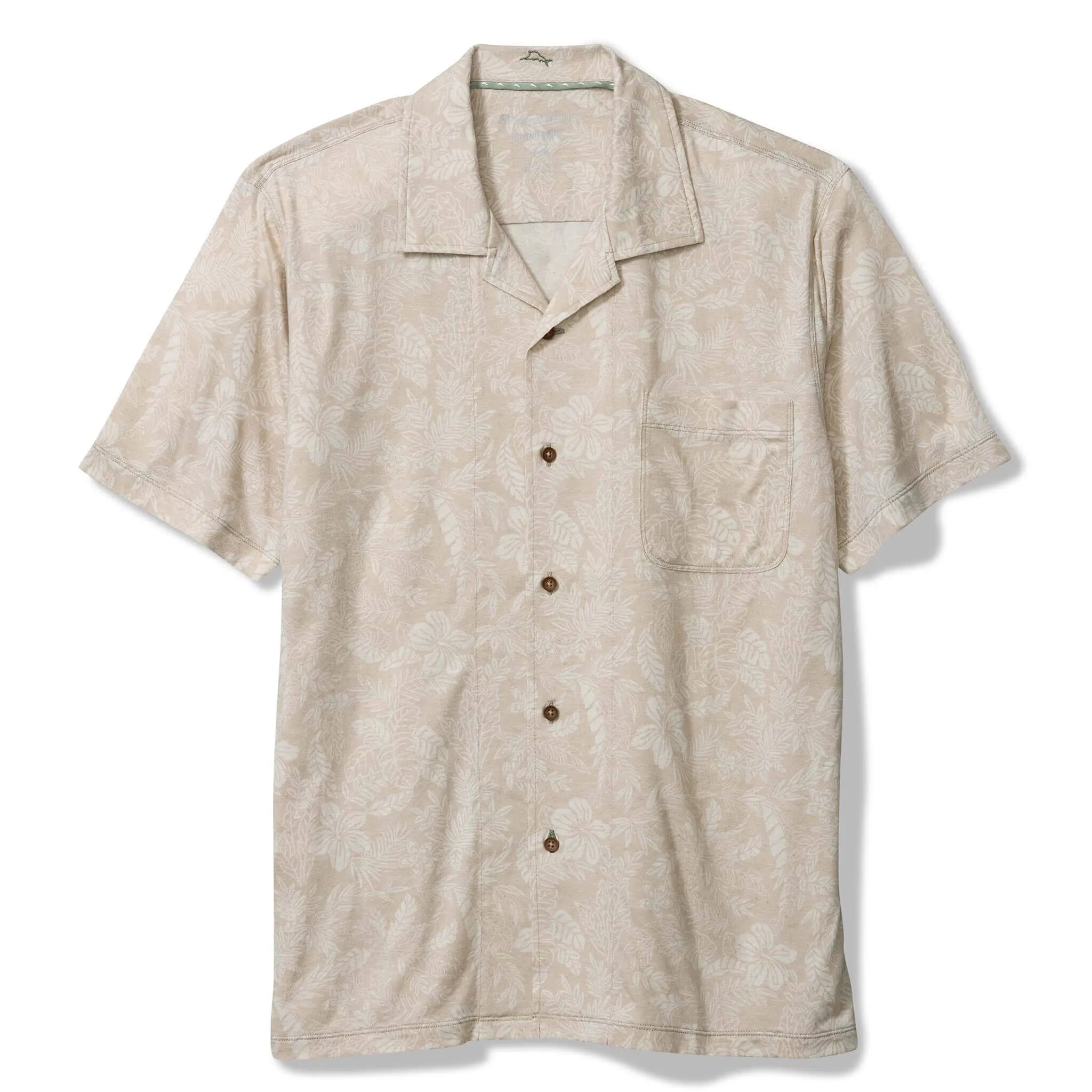 Tommy Bahama Men's IslandZone Vista Mar Leaf It To Me Camp Shirt - Khaki Sands Mens Tommy Bahama
