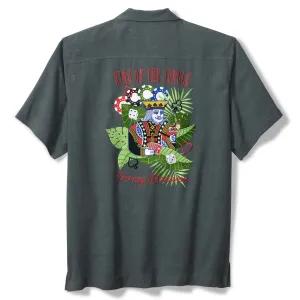 Tommy Bahama Men's King Of The Jungle Embroidered Silk Camp Shirt - Wire Rim Tommy Bahama Clothing