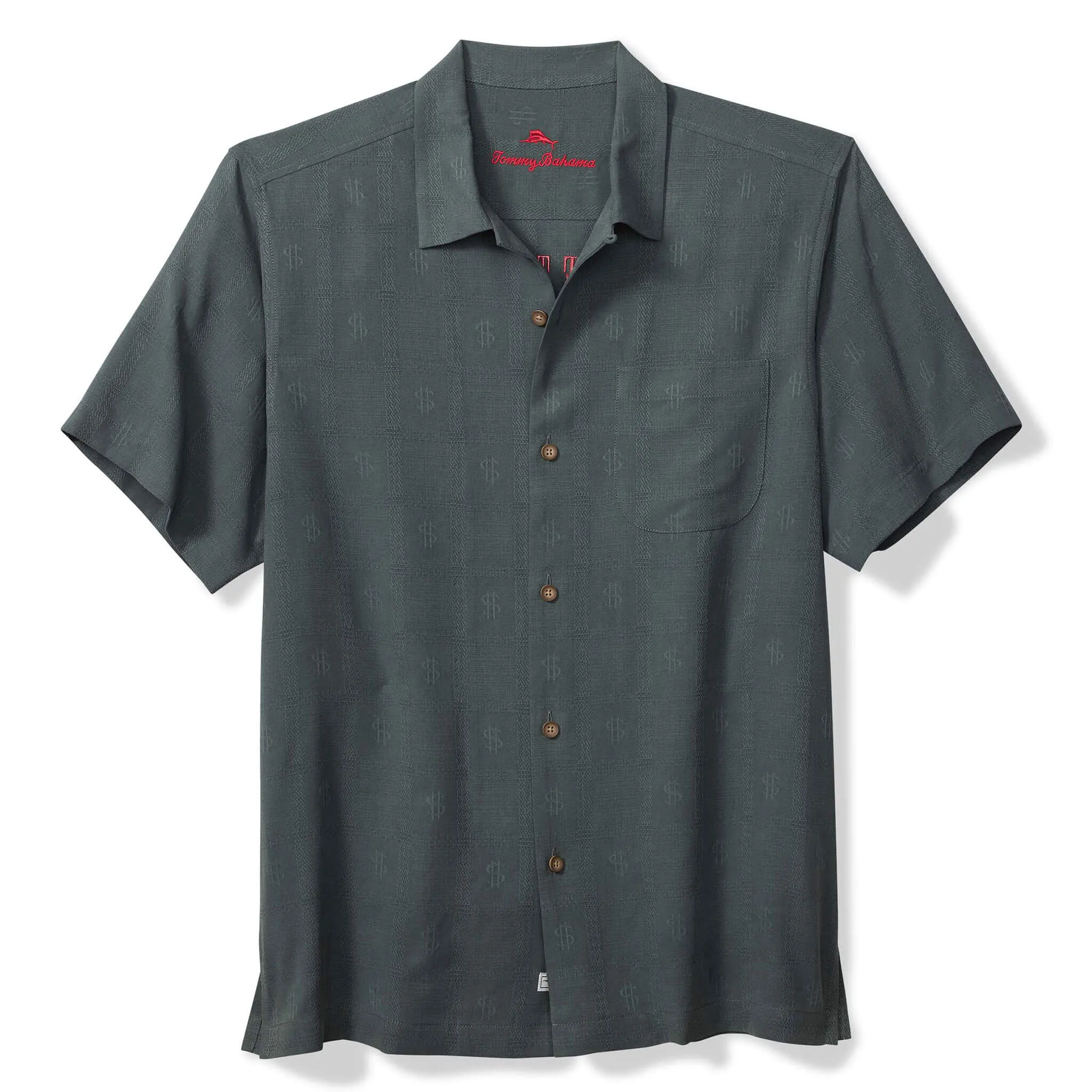 Tommy Bahama Men's King Of The Jungle Embroidered Silk Camp Shirt - Wire Rim Tommy Bahama Clothing