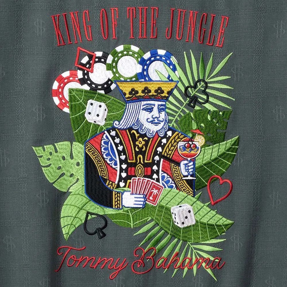 Tommy Bahama Men's King Of The Jungle Embroidered Silk Camp Shirt - Wire Rim Tommy Bahama Clothing