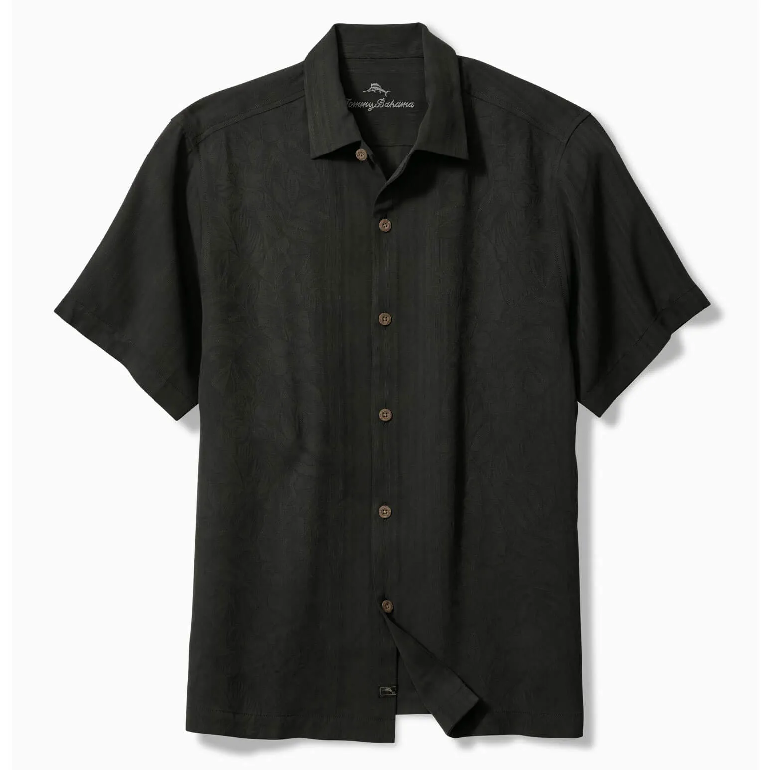 Tommy Bahama Men's Maui Border Silk Camp Shirt - Black Mens Tommy Bahama