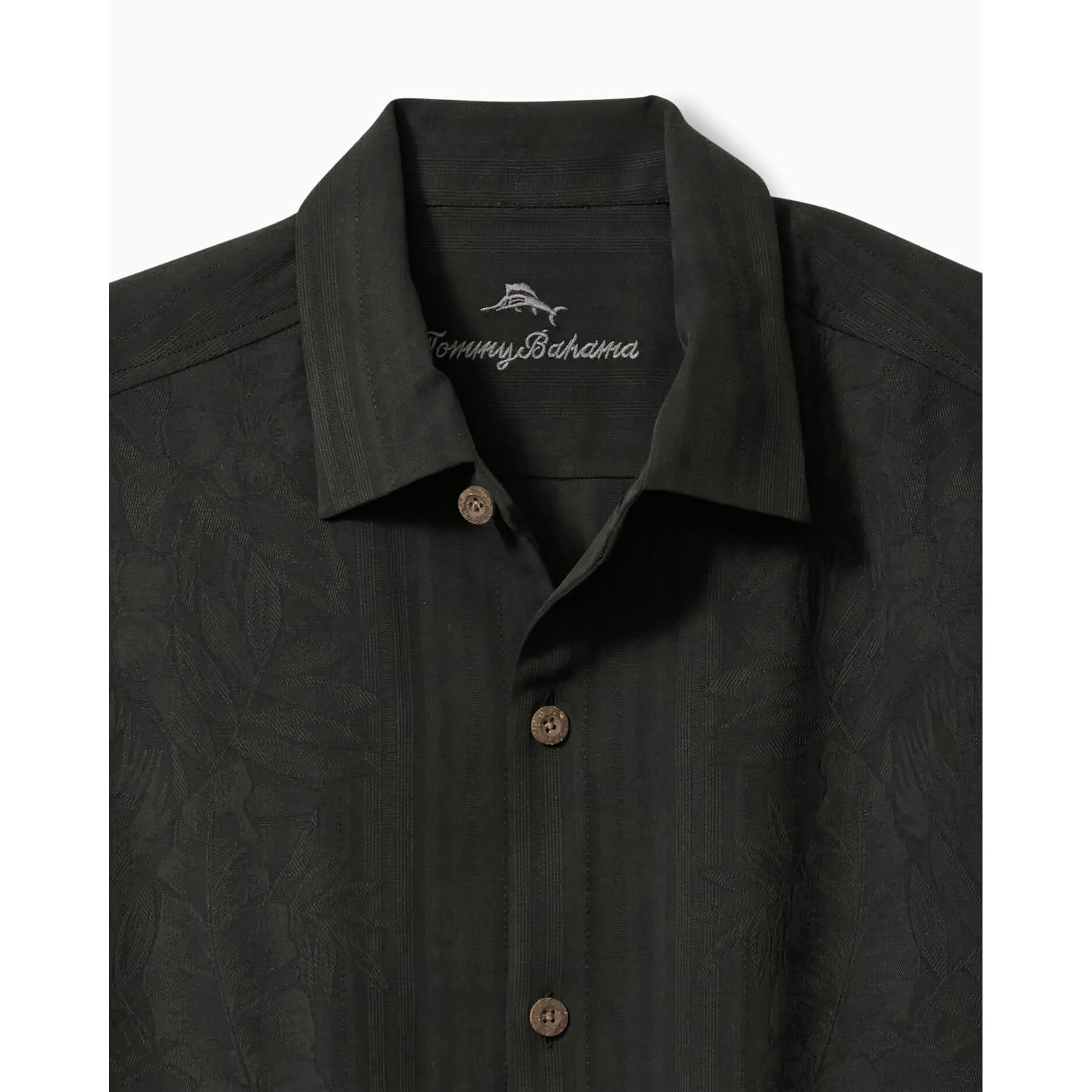 Tommy Bahama Men's Maui Border Silk Camp Shirt - Black Mens Tommy Bahama