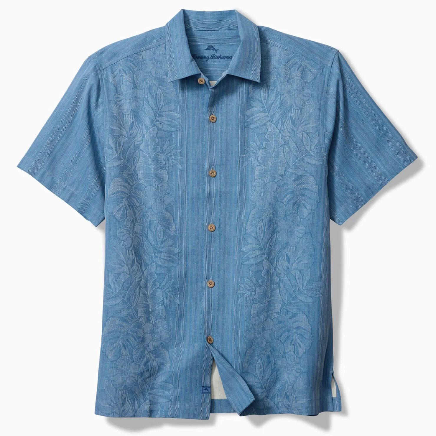 Tommy Bahama Men's Maui Border Silk Camp Shirt - Buccaneer Blue Mens Tommy Bahama