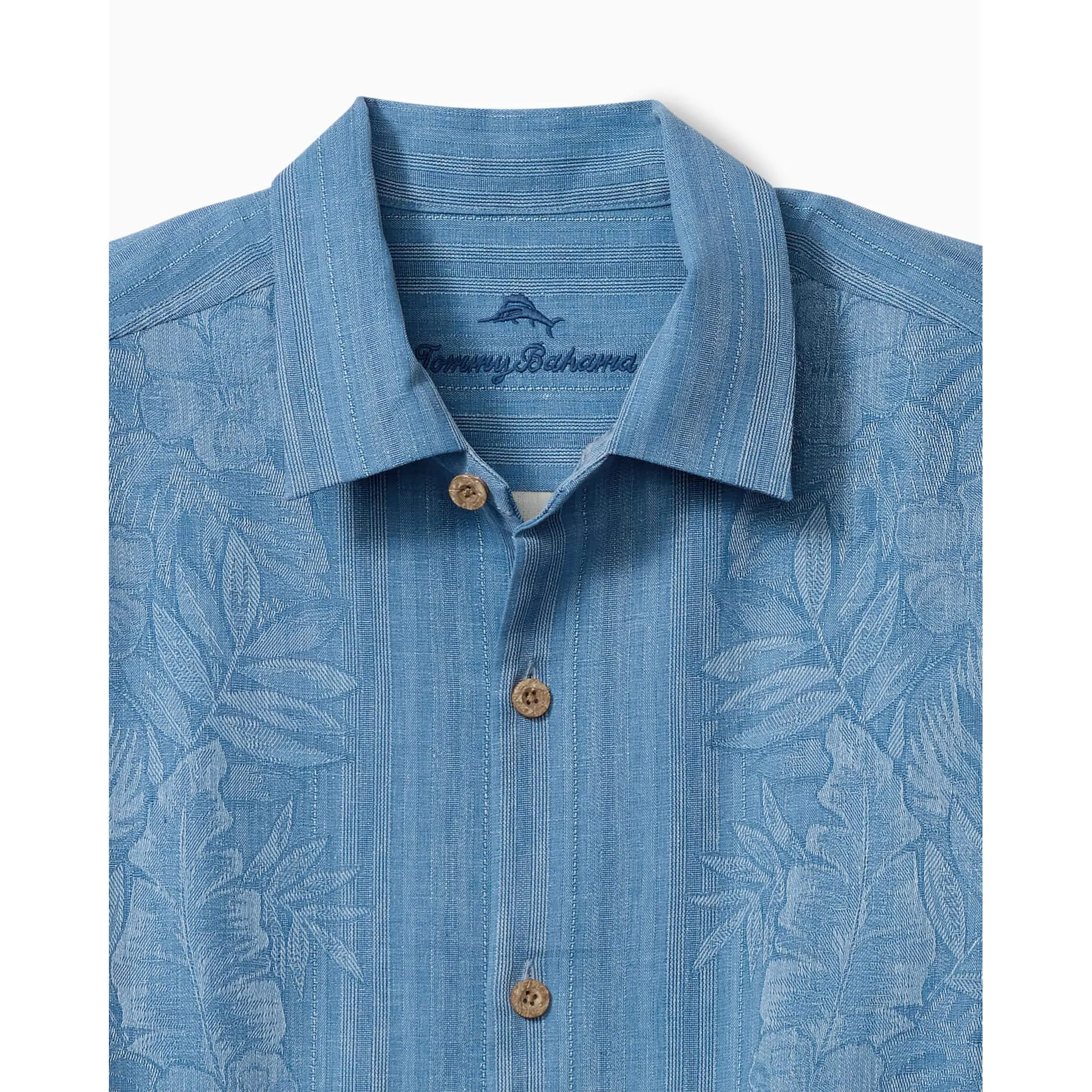 Tommy Bahama Men's Maui Border Silk Camp Shirt - Buccaneer Blue Mens Tommy Bahama