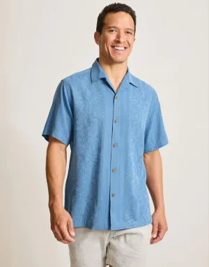 Tommy Bahama Men's Maui Border Silk Camp Shirt - Buccaneer Blue Mens Tommy Bahama