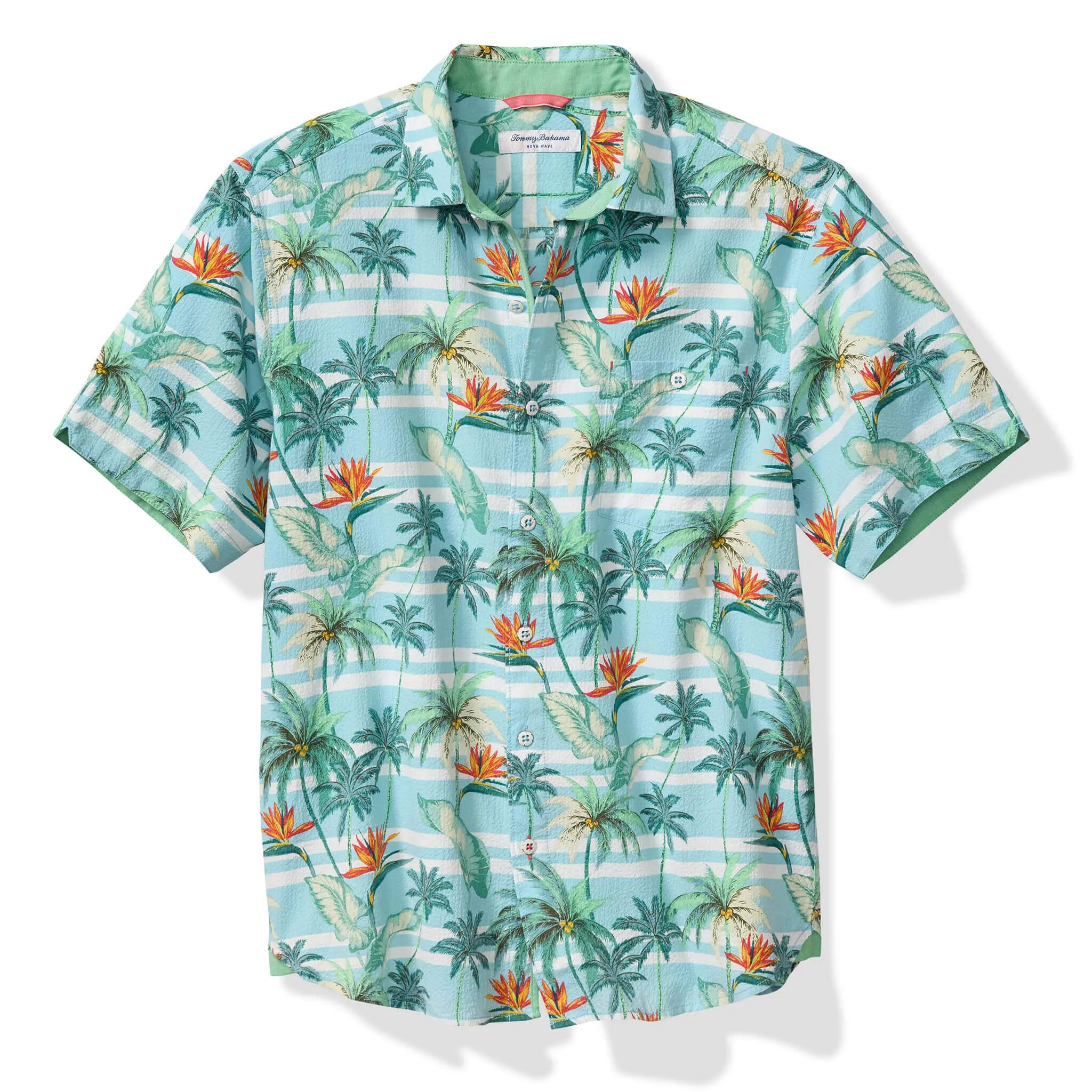 Tommy Bahama Men's Nova Wave Palmero Stripe Camp Shirt - Blue Whisper Mens Tommy Bahama