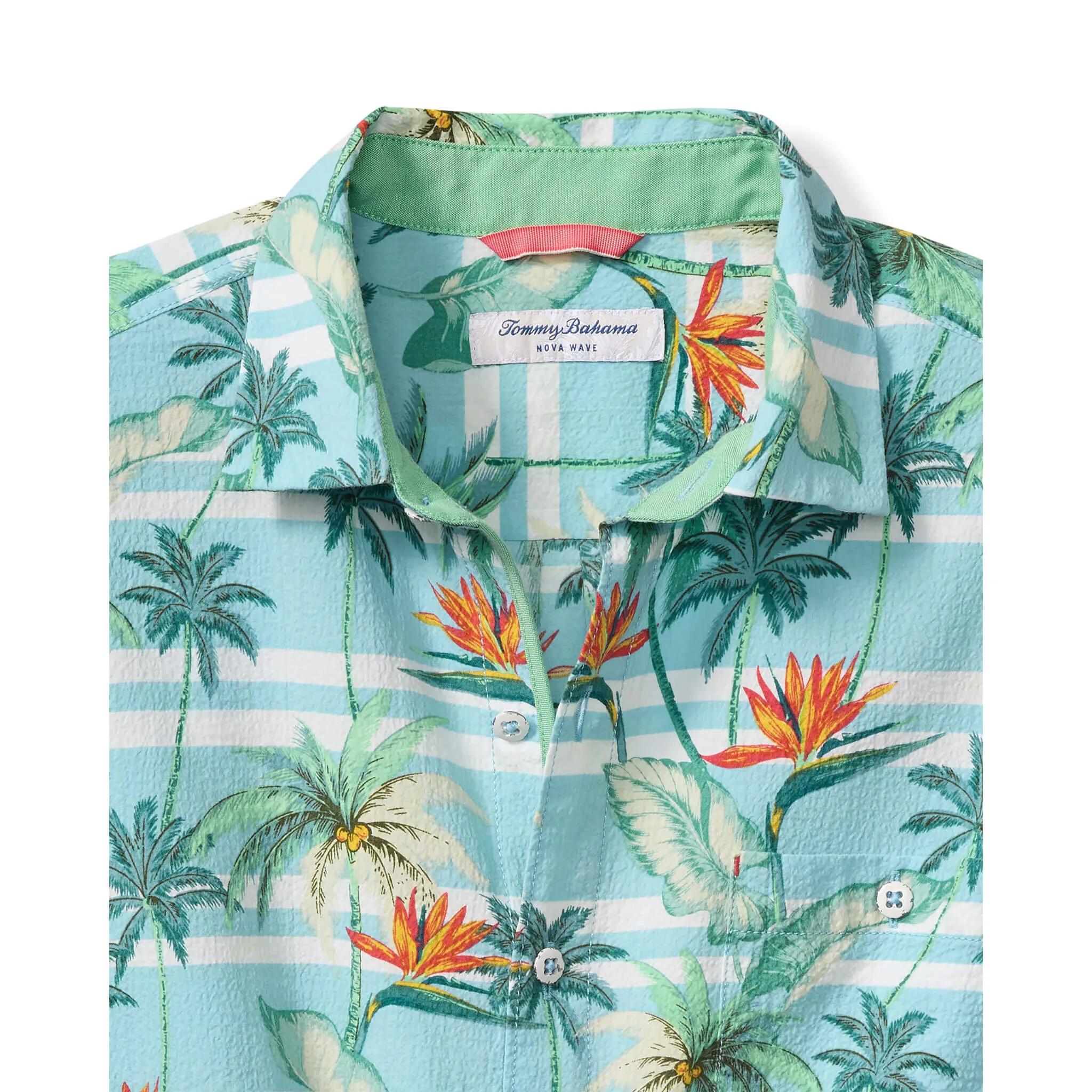 Tommy Bahama Men's Nova Wave Palmero Stripe Camp Shirt - Blue Whisper Mens Tommy Bahama