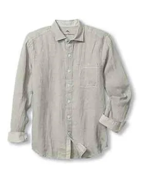 Tommy Bahama Men's Paradise Breezer Long Sleeve Linen Sport Shirt - Natural Tommy Bahama Clothing