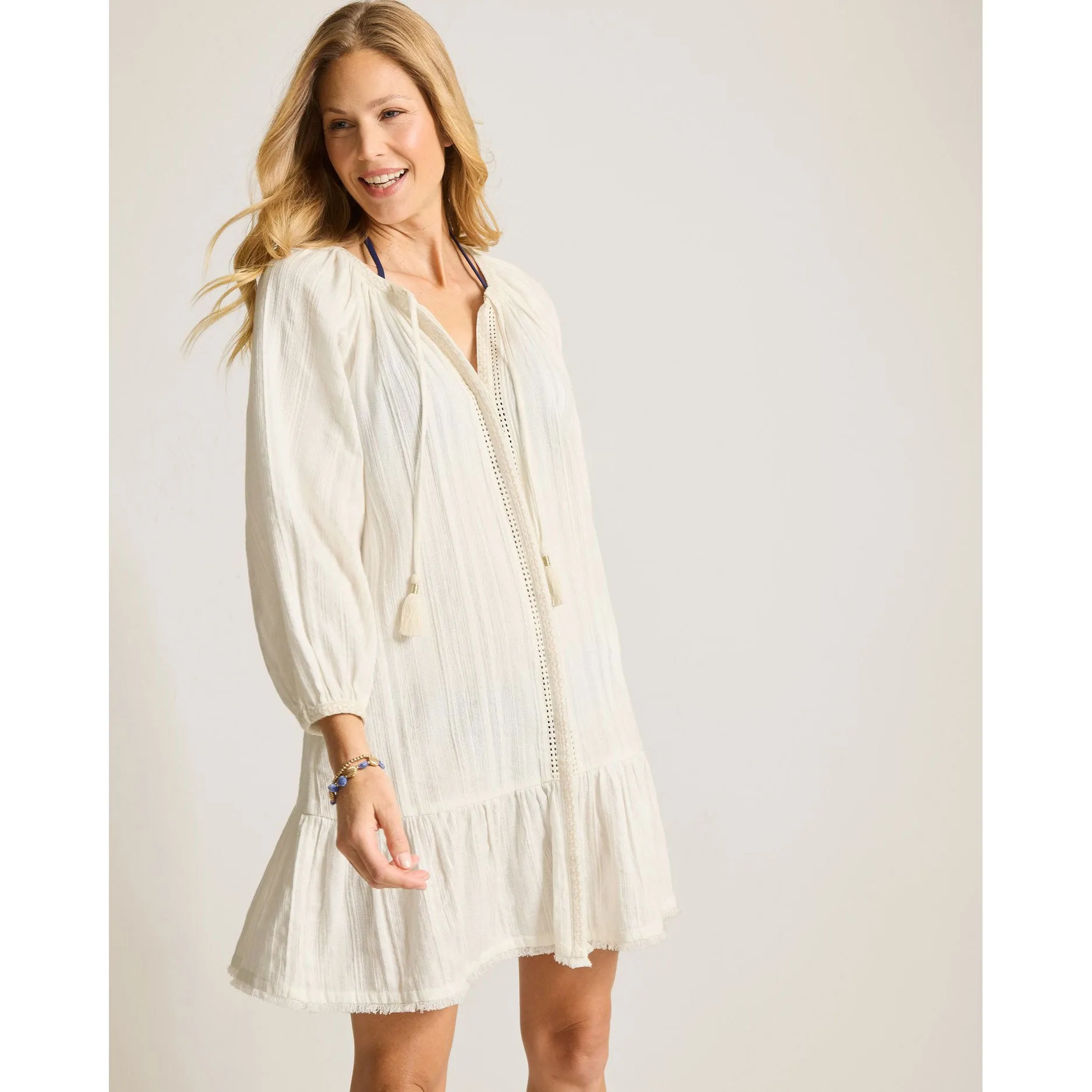 Tommy Bahama Mykonos Textured Button Dress Cover Up - Coconut Tommy Bahama Clothing