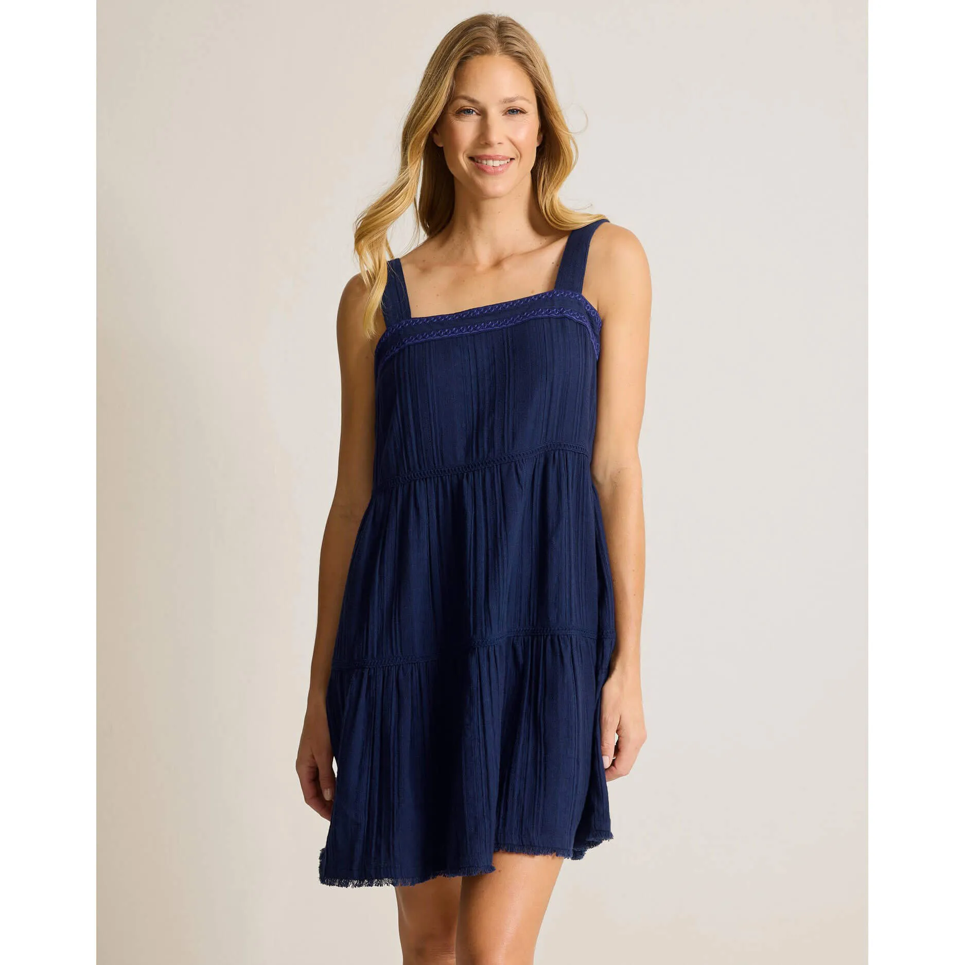 Tommy Bahama Mykonos Textured Sundress Cover Up - Mare Navy Tommy Bahama Clothing