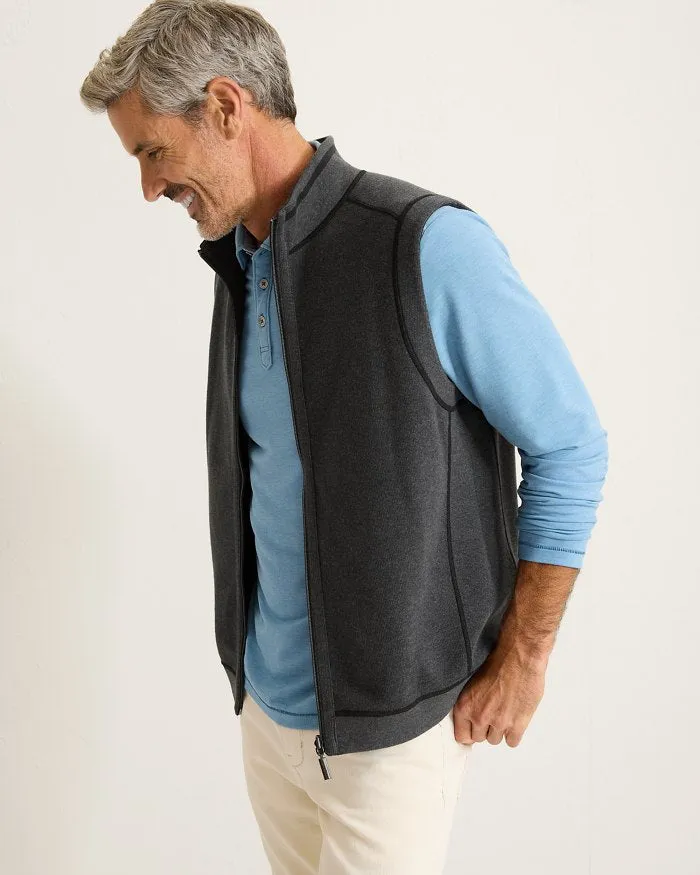 Tommy Bahama New Flip Coast Full Zip Vest - Black Mens Tommy Bahama
