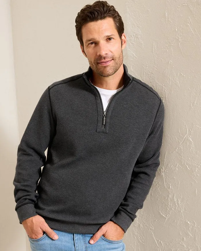 Tommy Bahama New Flip Coast Half Zip Sweater - Black Mens Tommy Bahama
