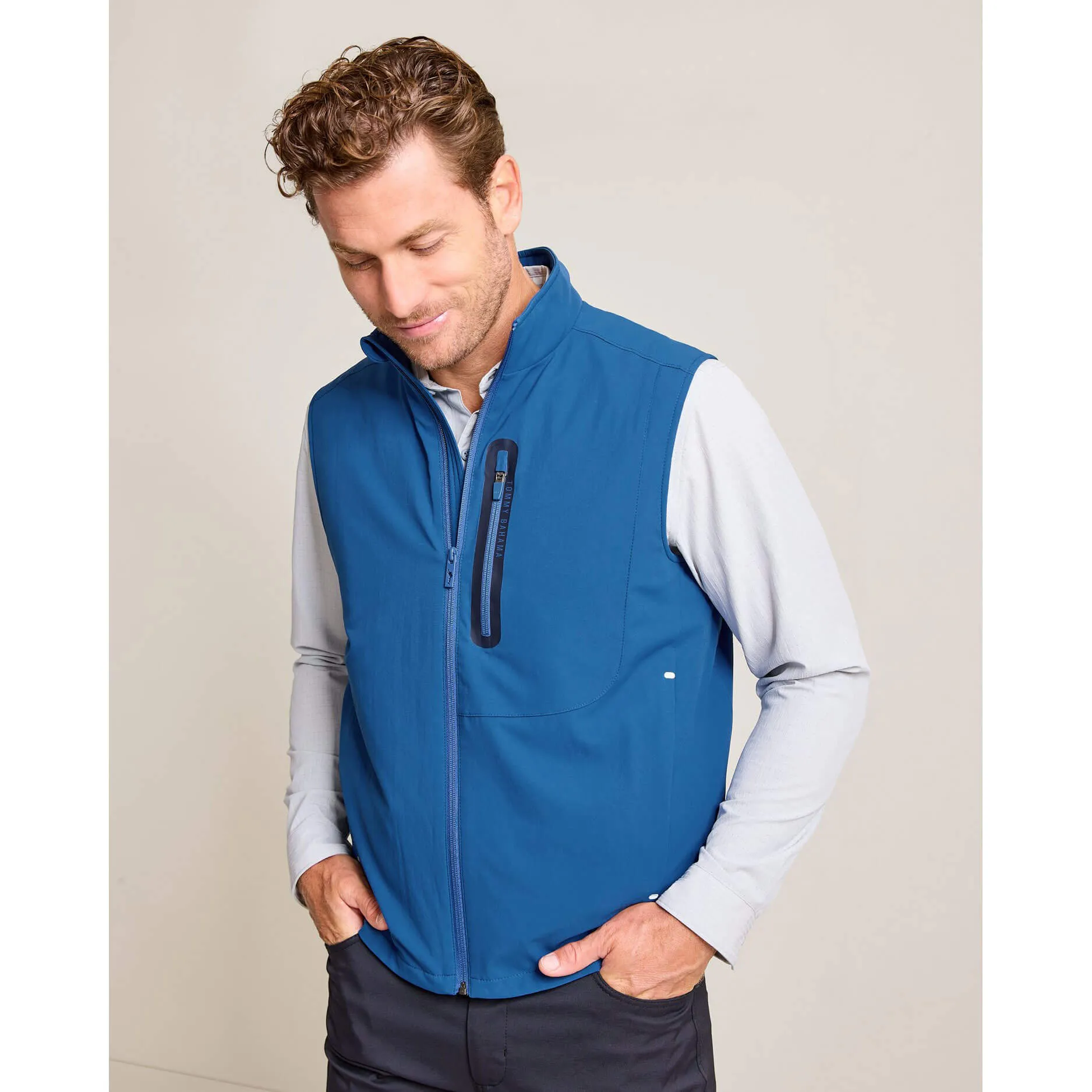 Tommy Bahama Ocean Driver Vest - Bering Blue Mens Tommy Bahama