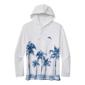 Tommy Bahama Palm Break Lux Hoodie Long Sleeve T-Shirt - White Tommy Bahama Clothing