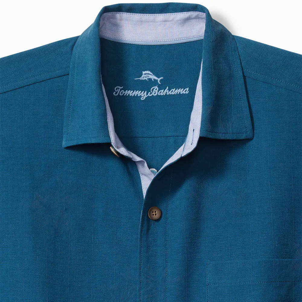 Tommy Bahama Pick Six Camp Shirt - Dark Cobalt Mens Tommy Bahama