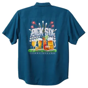 Tommy Bahama Pick Six Camp Shirt - Dark Cobalt Mens Tommy Bahama