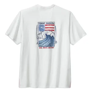 Tommy Bahama Red White Surf Lux Tee T-Shirt - White Mens Tommy Bahama