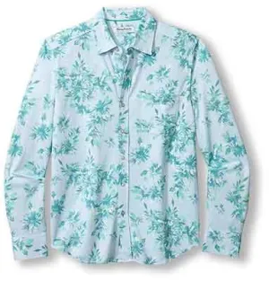 Tommy Bahama San Lucio Bloom To Spare Sport Shirt - Spa Blue Tommy Bahama Clothing