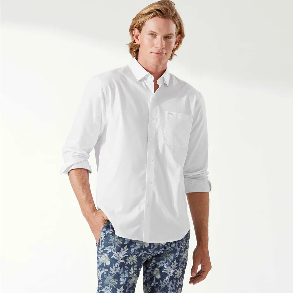 Tommy Bahama Sarasota Strtch Ventura Stripe Sport Shirt - White Mens Tommy Bahama