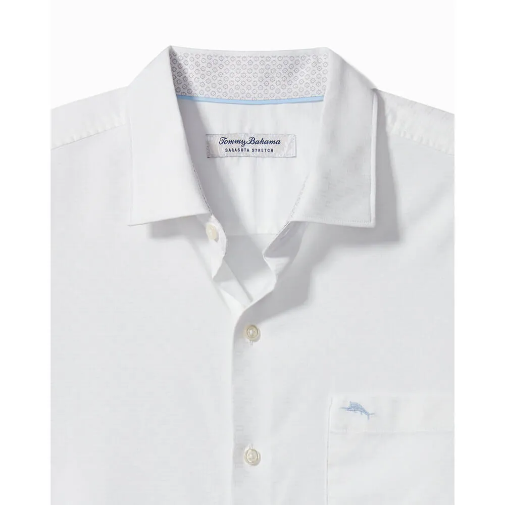 Tommy Bahama Sarasota Strtch Ventura Stripe Sport Shirt - White Mens Tommy Bahama
