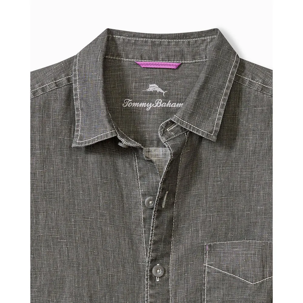Tommy Bahama Sea Glass Breezer Linen Long Sleeve Shirt - Gunmetal Tommy Bahama Clothing