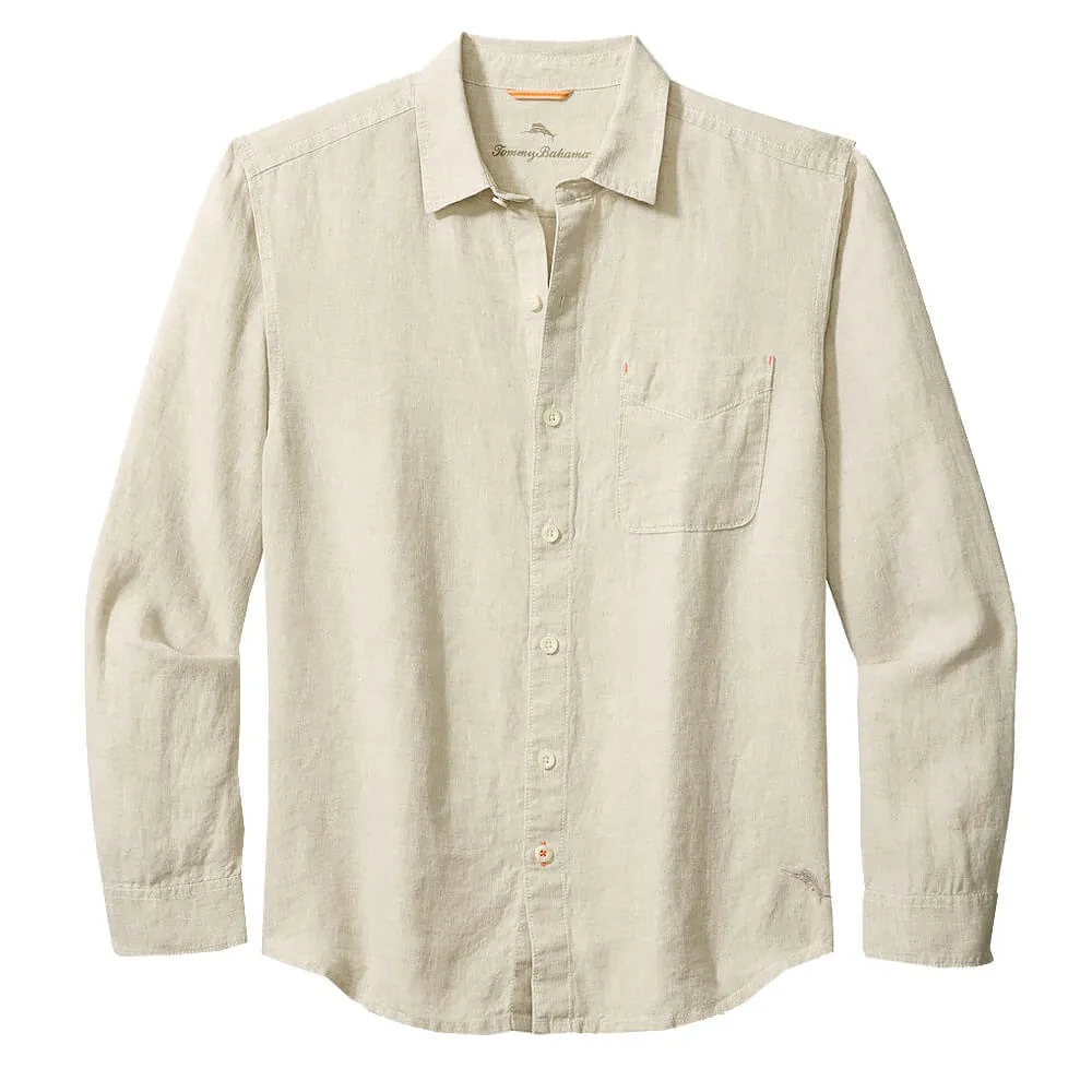 Tommy Bahama Sea Glass Breezer Linen Long Sleeve Shirt - Natural Mens Tommy Bahama