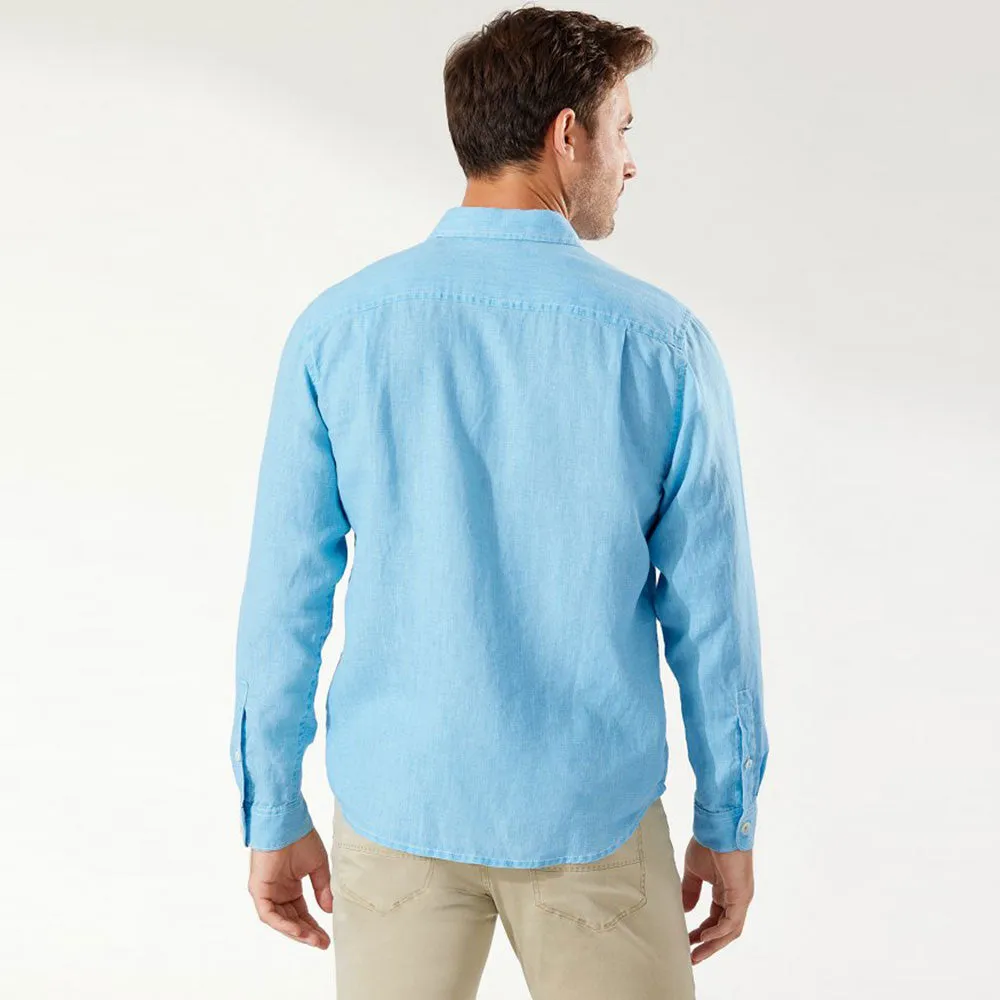 Tommy Bahama Sea Glass Breezer Long Sleeve Linen Shirt - Blue Yonder Mens Tommy Bahama