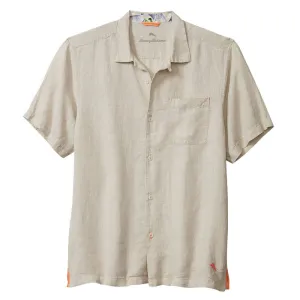 Tommy Bahama Sea Glass Linen Short Sleeve Camp Shirt - Natural Mens Tommy Bahama