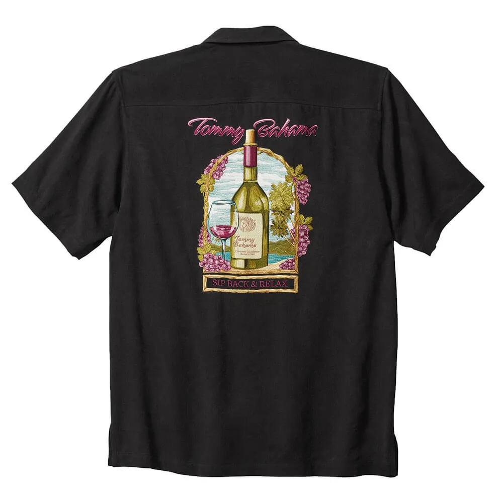 Tommy Bahama Sip Back And Relax Camp Shirt - Black Tommy Bahama Clothing