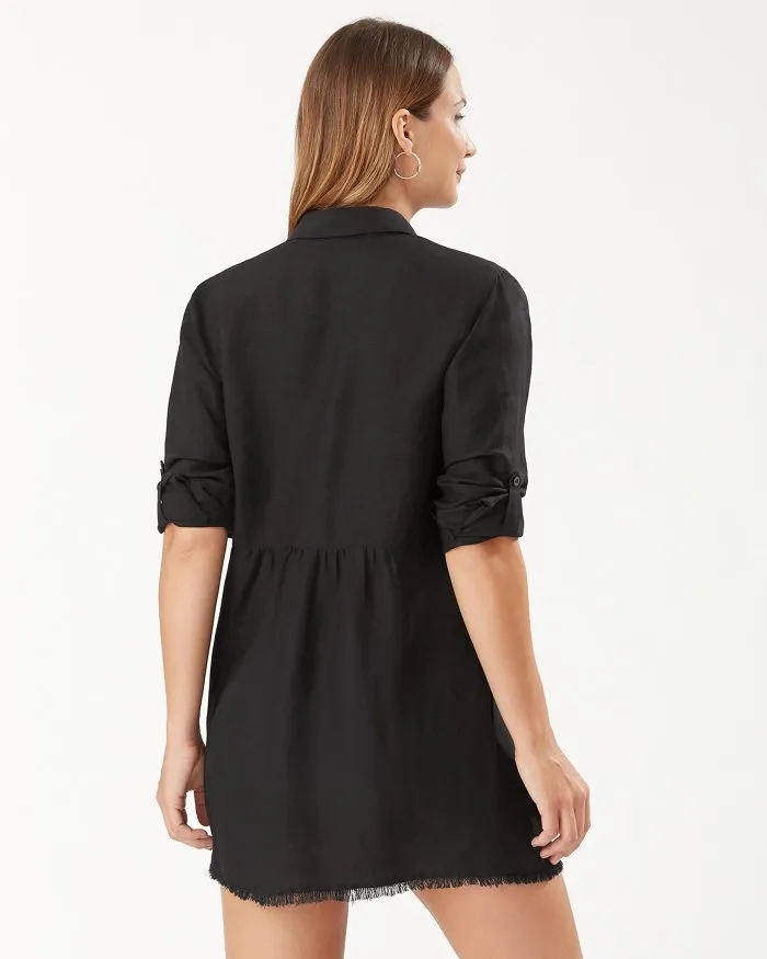 Tommy Bahama St Lucia Boyfriend Shirt Coverup - Black Tommy Bahama Clothing