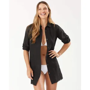 Tommy Bahama St Lucia Boyfriend Shirt Coverup - Black Tommy Bahama Clothing