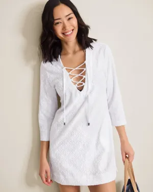 Tommy Bahama Textured Spa Terry Tunic Cover Up - White Tommy Bahama Clothing