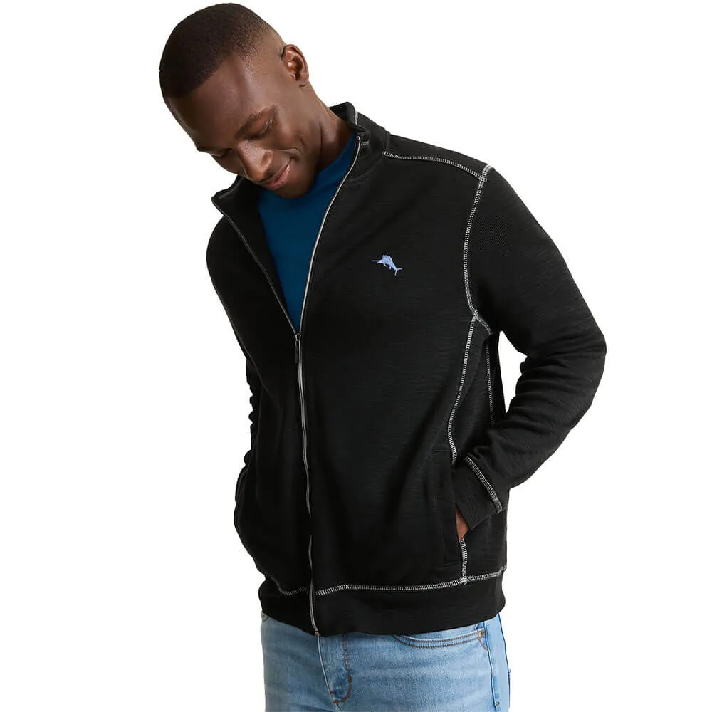 Tommy Bahama Tobago Bay Full Zip Jacket - Black Tommy Bahama Clothing