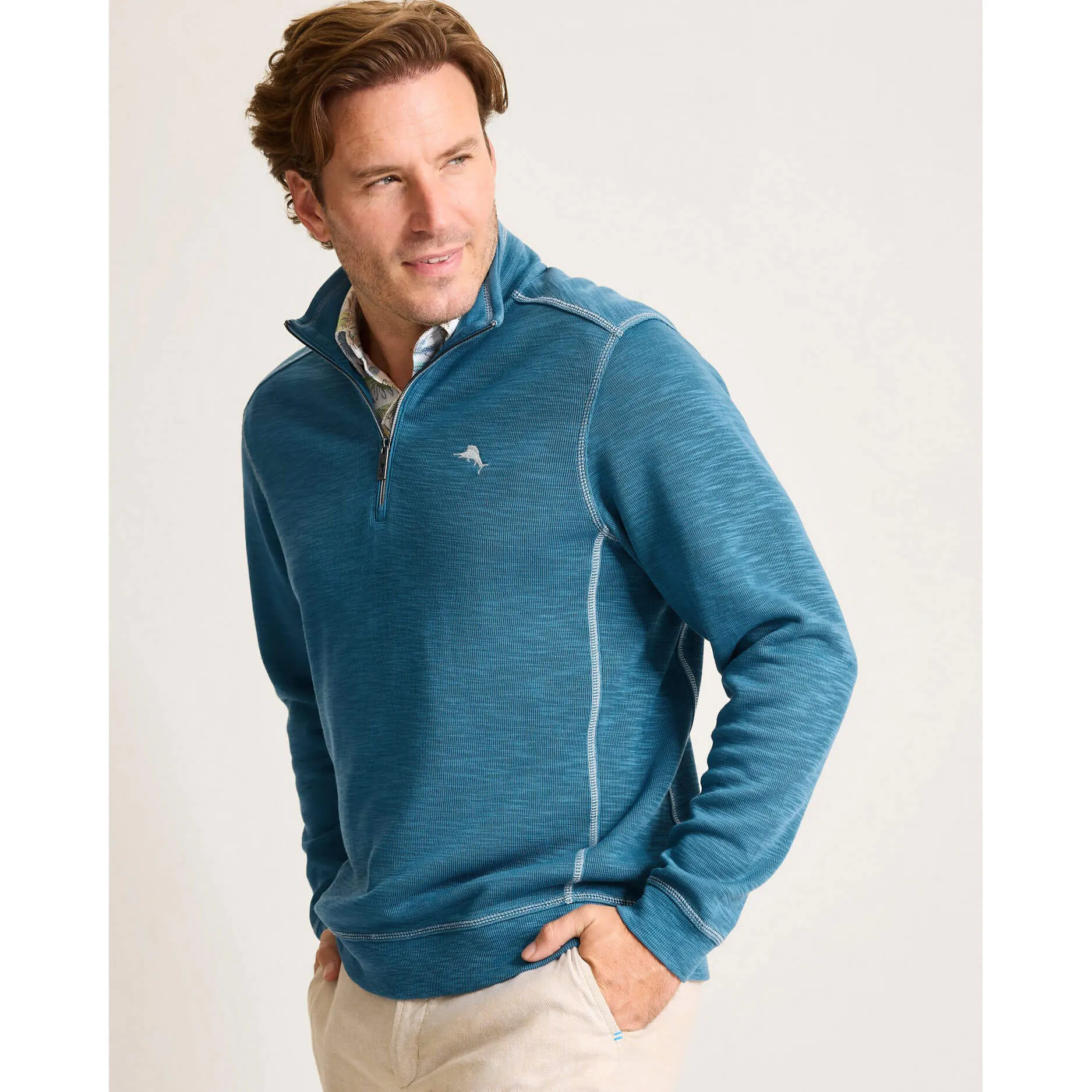 Tommy Bahama Tobago Bay Marlin Splash Hz Sweater - Blue Allure Mens Tommy Bahama