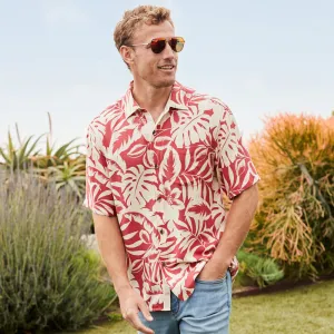 Tommy Bahama Veracruz Cay Lindavista Leaves Camp Shirt - Dark Havana Tommy Bahama Clothing
