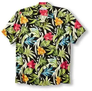 Tommy Bahama Veracruz Cay Lush Escape Camp Shirt - Black Tommy Bahama Clothing