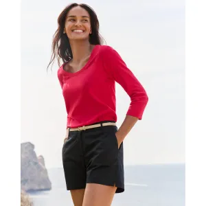 Tommy Bahama Women's Ashby Isles Rib 3/4 Sleeve Scoop T-Shirt - Tango Red Tommy Bahama Clothing