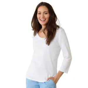 Tommy Bahama Women's Ashby Isles Rib 3/4 Sleeve Scoop T-Shirt - White* Tommy Bahama Clothing