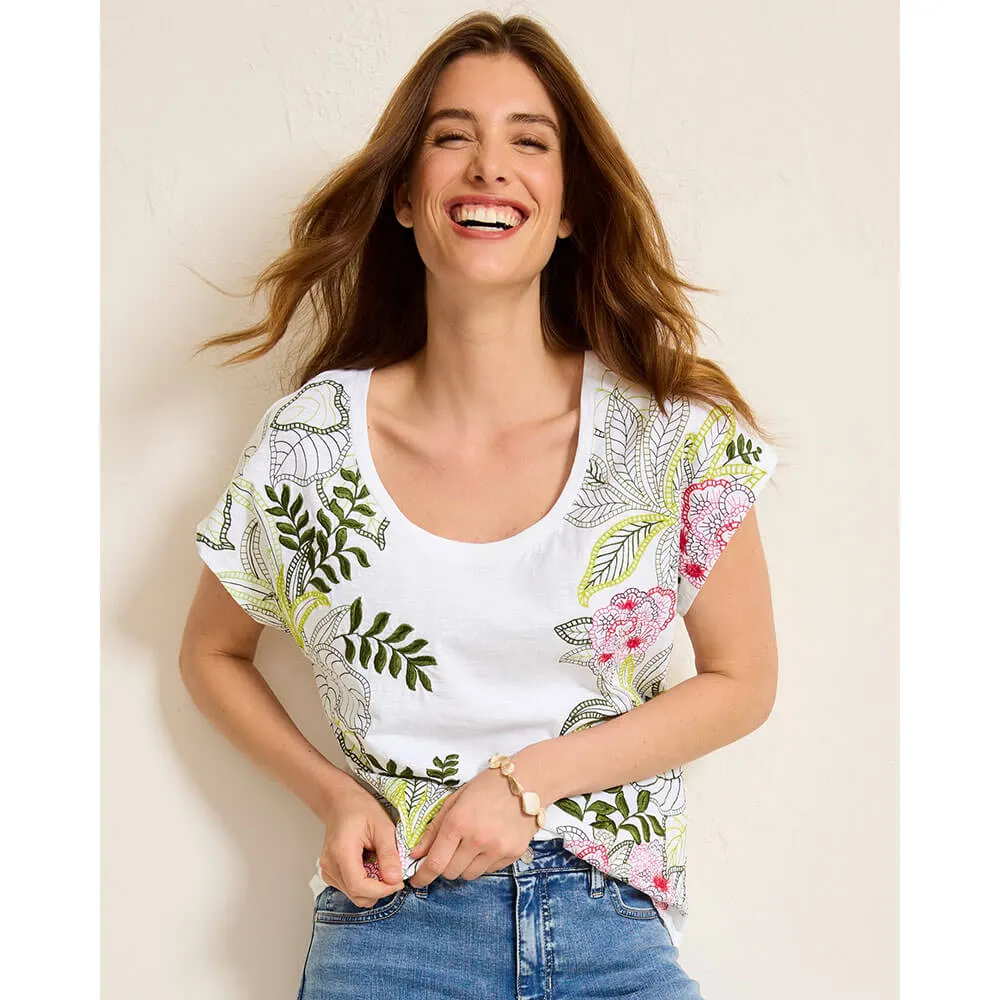 Tommy Bahama Women's Blooming Laelia Lux T-Shirt - White Tommy Bahama Clothing