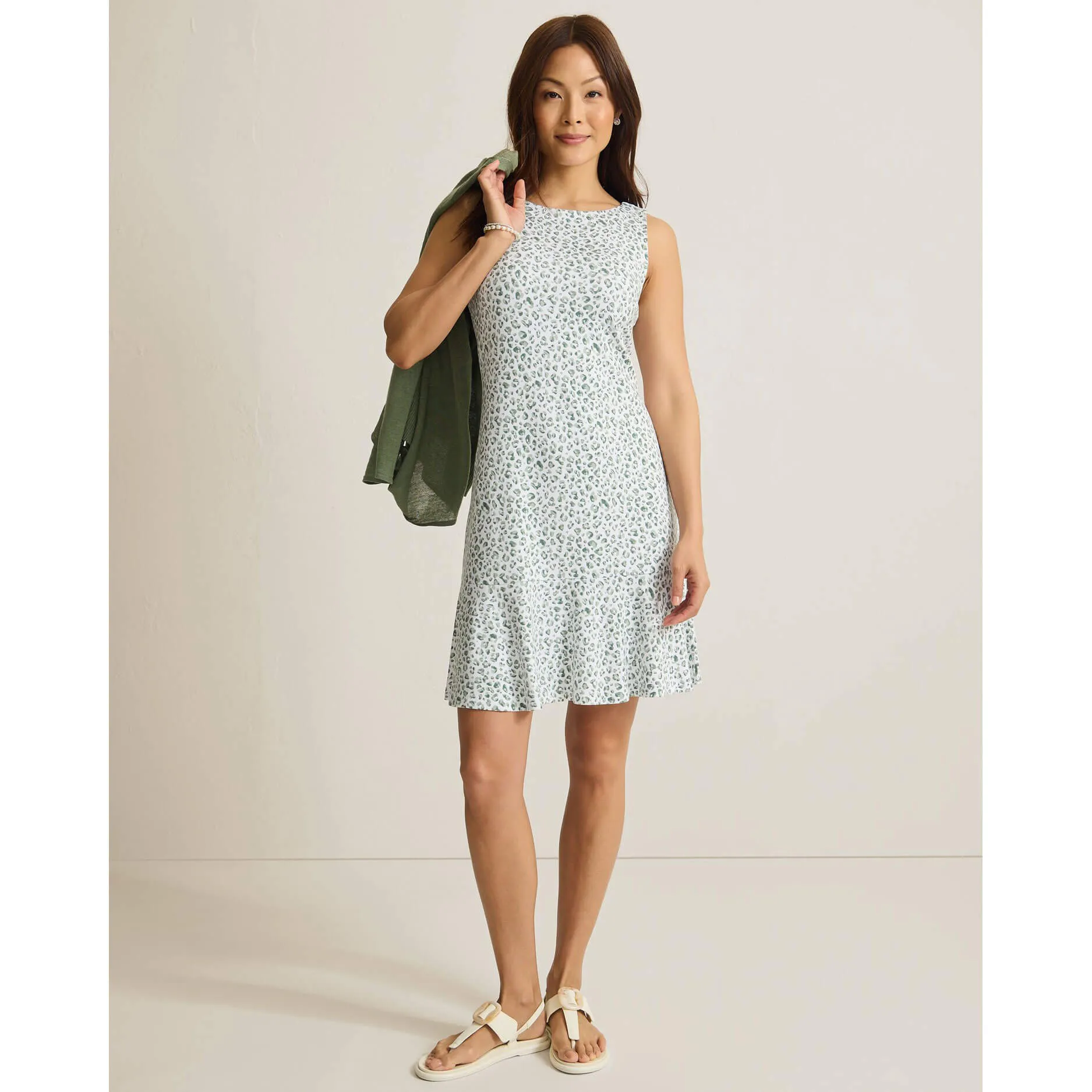 Tommy Bahama Women's Darcy Lux Leo Flounce Dress - Aloe Tommy Bahama Clothing