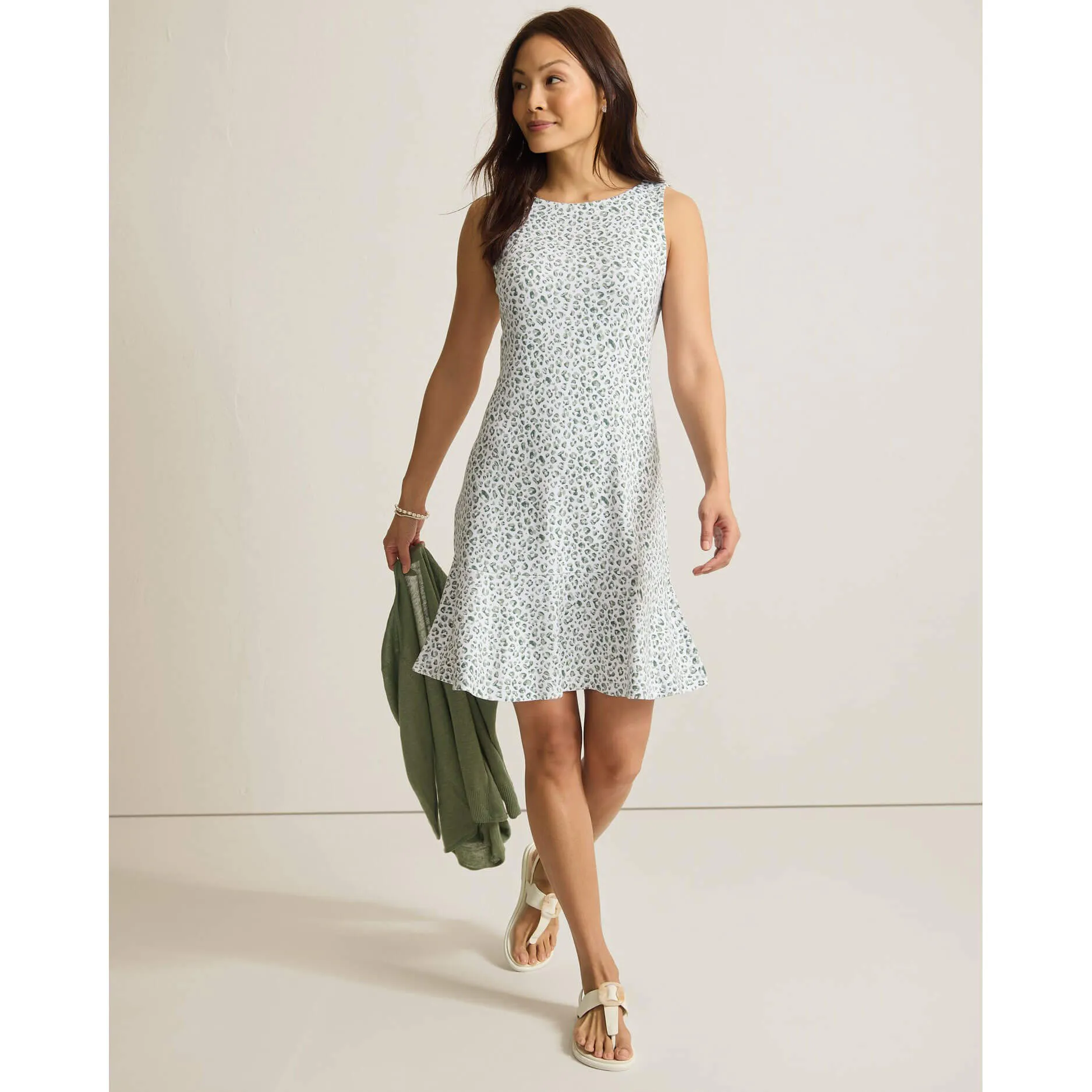 Tommy Bahama Women's Darcy Lux Leo Flounce Dress - Aloe Tommy Bahama Clothing
