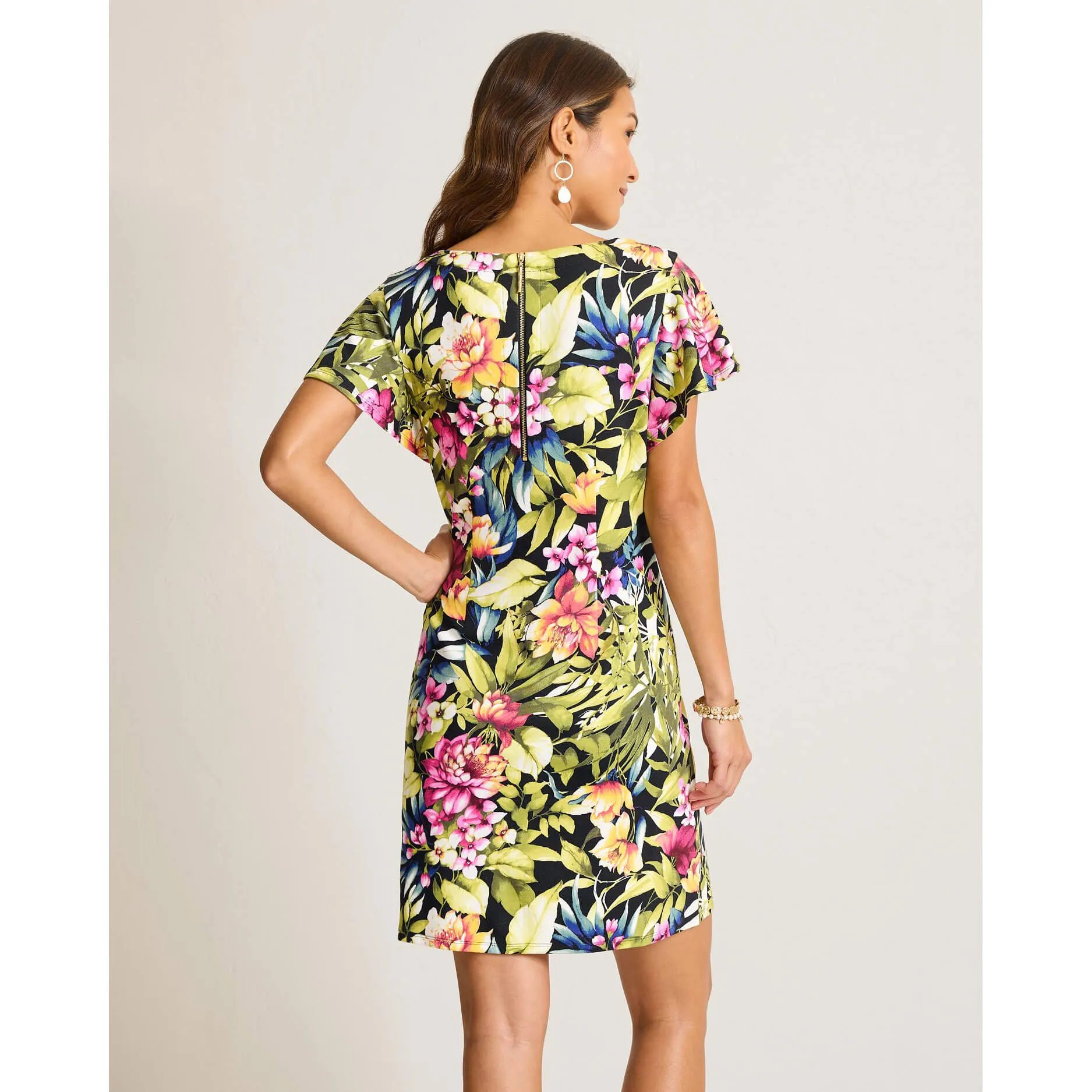 Tommy Bahama Women's Darcy Verde Blooms Short Sleeve Dress - Black Tommy Bahama Clothing