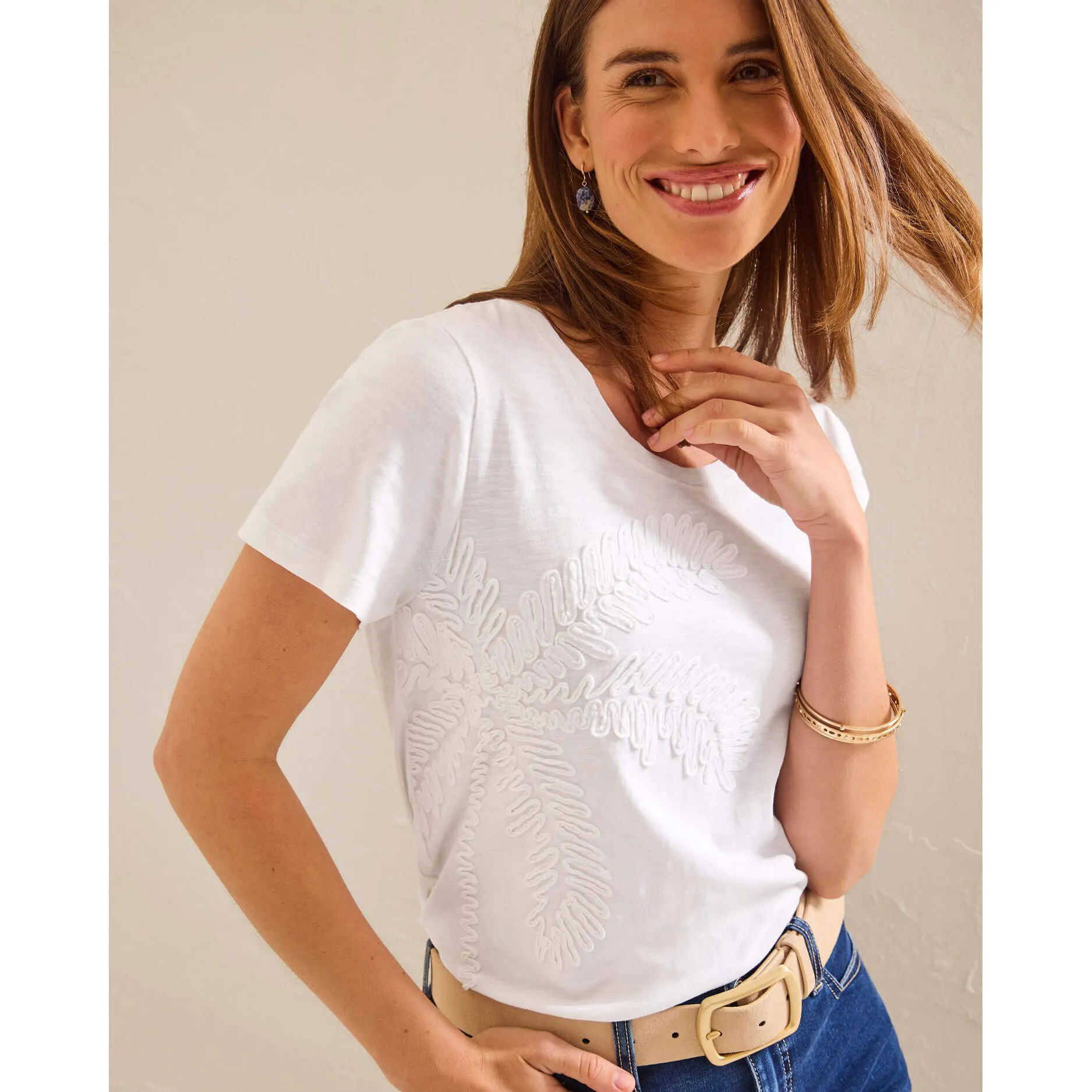 Tommy Bahama Women's Indigo Palms Lux T-Shirt - White Tommy Bahama Clothing