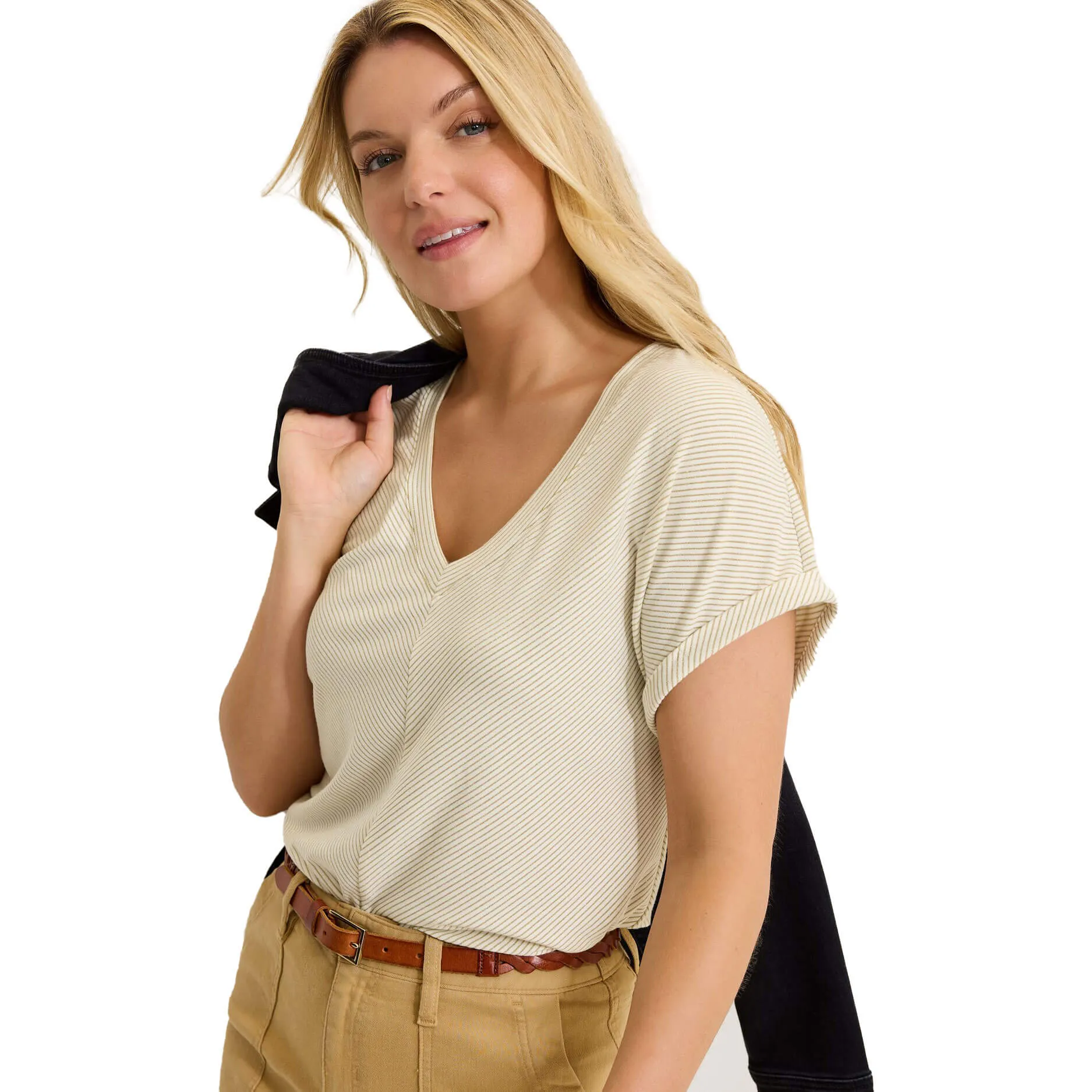 Tommy Bahama Women's Kauai Tranquil Sea V-Neck T-Shirt - Coconut Tommy Bahama Clothing
