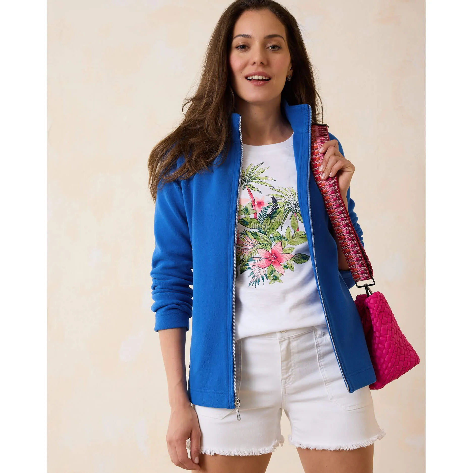 Tommy Bahama Women's New Aruba Full Zip Sweatshirt - Cobalt Sea Tommy Bahama Clothing