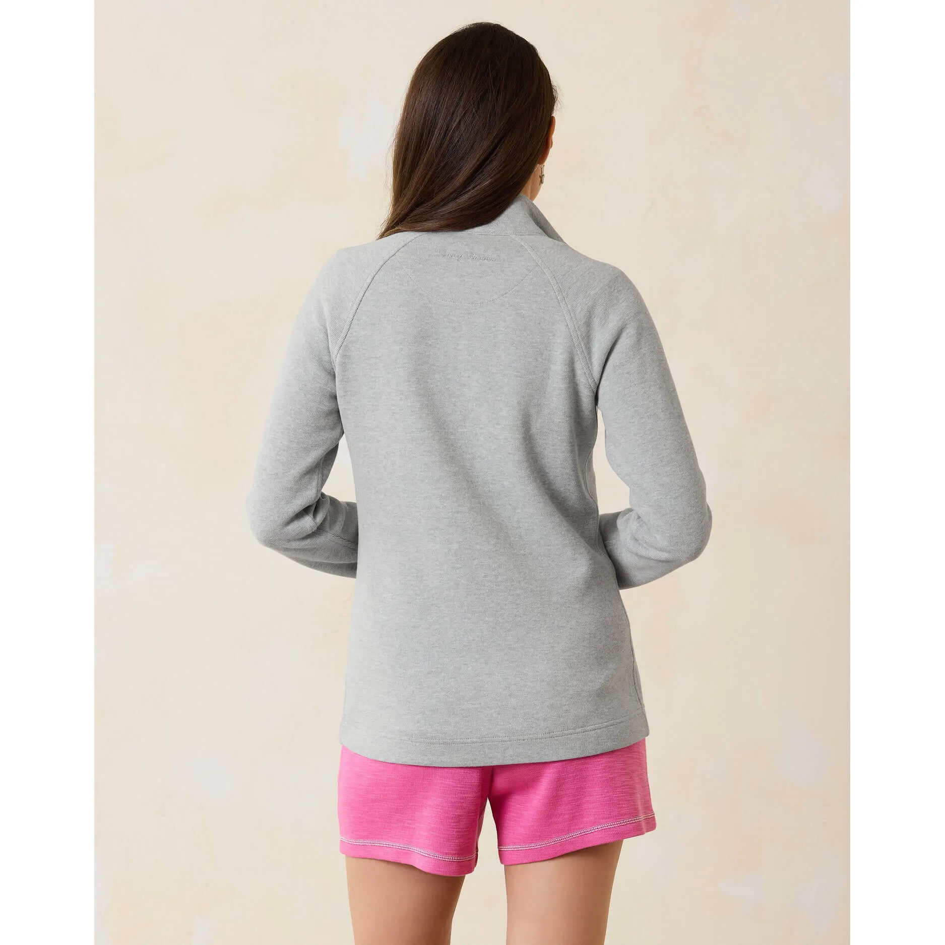 Tommy Bahama Women's New Aruba Full Zip Sweatshirt - Fossil Grey Heather Tommy Bahama Clothing