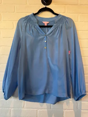 Top Long Sleeve Designer By Lilly Pulitzer In Blue, Size: Xs lilly pulitzer