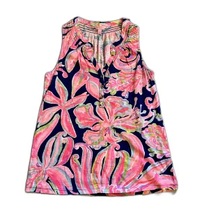 Top Sleeveless Designer By Lilly Pulitzer In Blue & Pink, Size: S lilly pulitzer