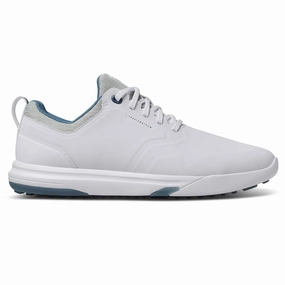 Travis Mathew The Daily Pro Hybrid Plus Spikeless Golf Shoes - White/Blue Spikeless golf footwear