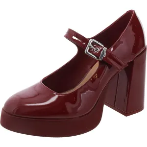 Tully Womens Buckle Patent Leather Mary Jane Heels